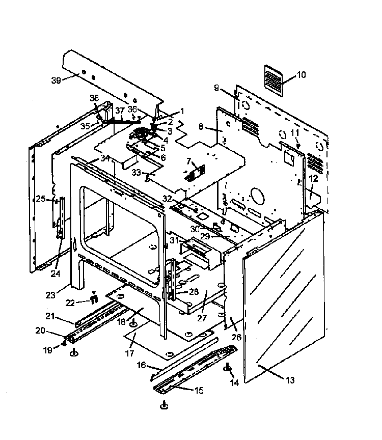 Oven Assembly Diagram and Parts List for AGS730W-P1141263NW  Amana Range