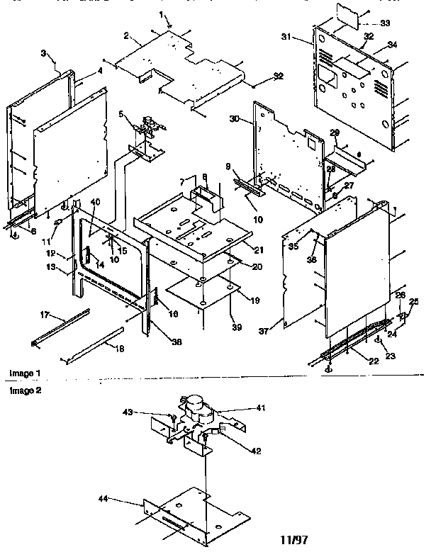 Cabinet Diagram and Parts List for ARG7600L-P1141298NL  Amana Range