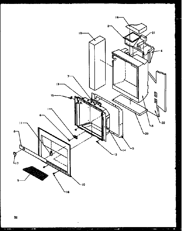 Ice And Water Cavity Diagram and Parts List for SBI20NW-P1162902WW  Amana Refrigerator