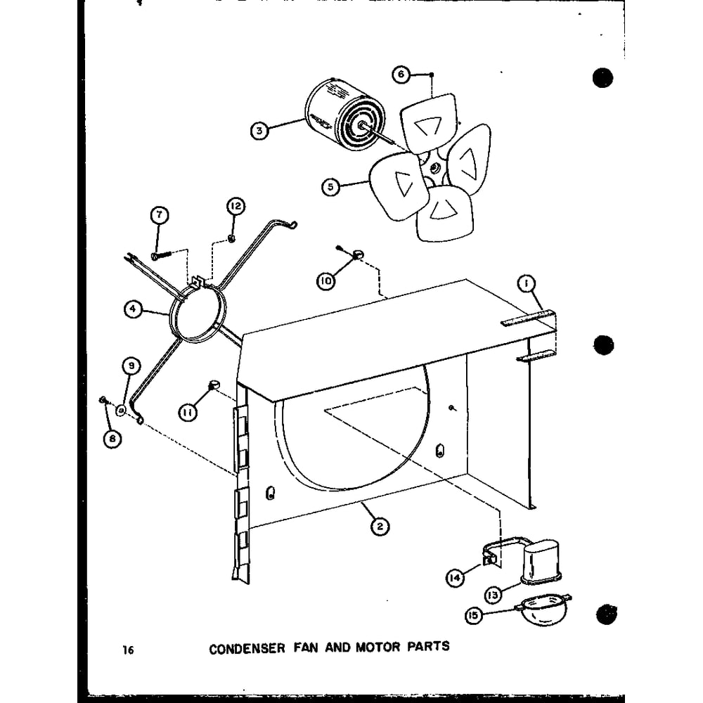 Condenser Fan And Motor Parts 2 Diagram and Parts List for RHQ48-003 P55201-50C Amana Air Conditioner
