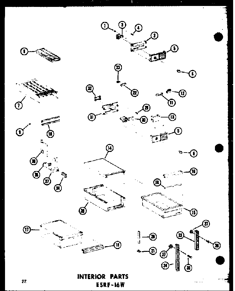 Section 8 Diagram and Parts List for ESRC316B-L-P73500-1WL  Amana Refrigerator