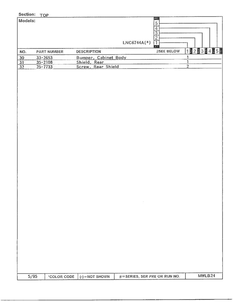 Top Page 3 Diagram and Parts List for 6744B  Norge Washer