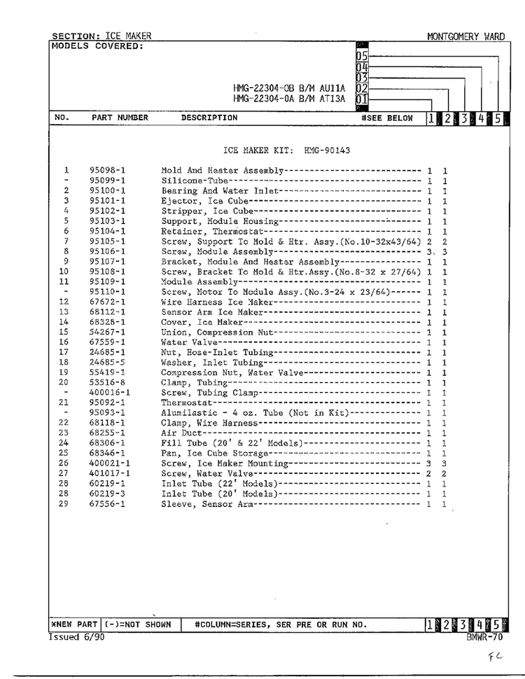 Ice Maker Page 2 Diagram and Parts List for 22304-0B  Admiral Refrigerator