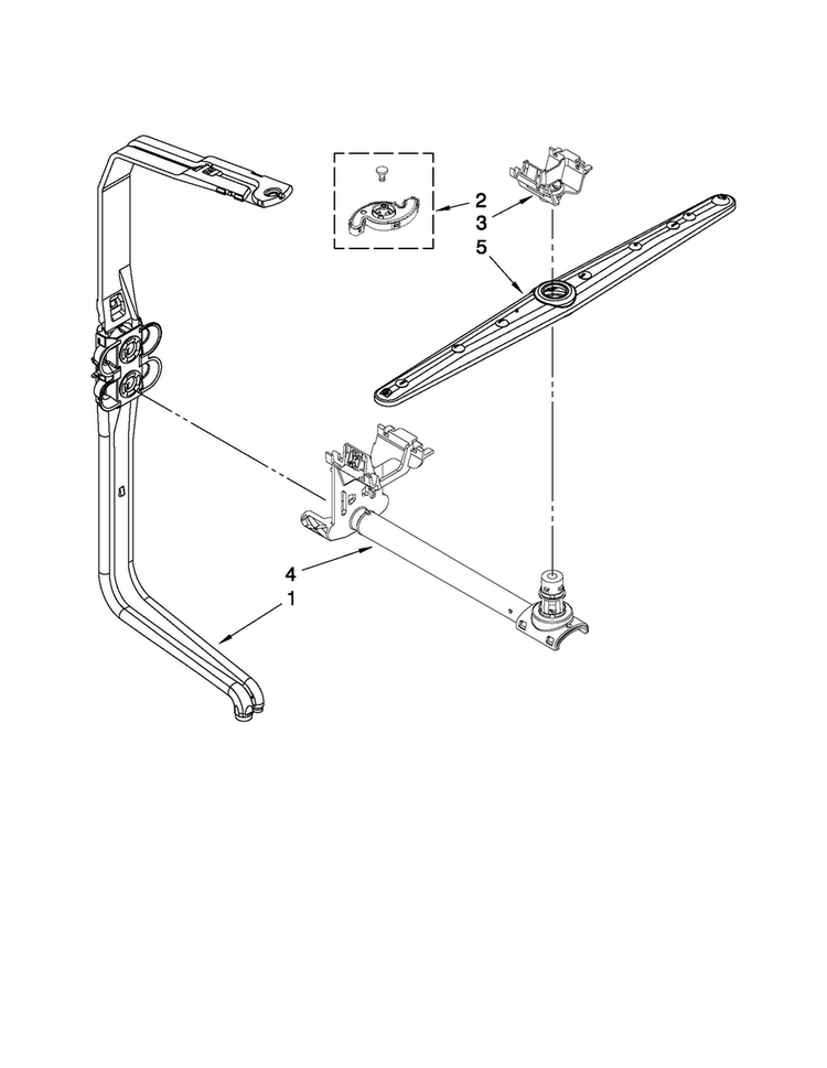 Upper Wash And Rinse Parts Diagram and Parts List for JDB3600AWS3  Jenn-Air Dishwasher