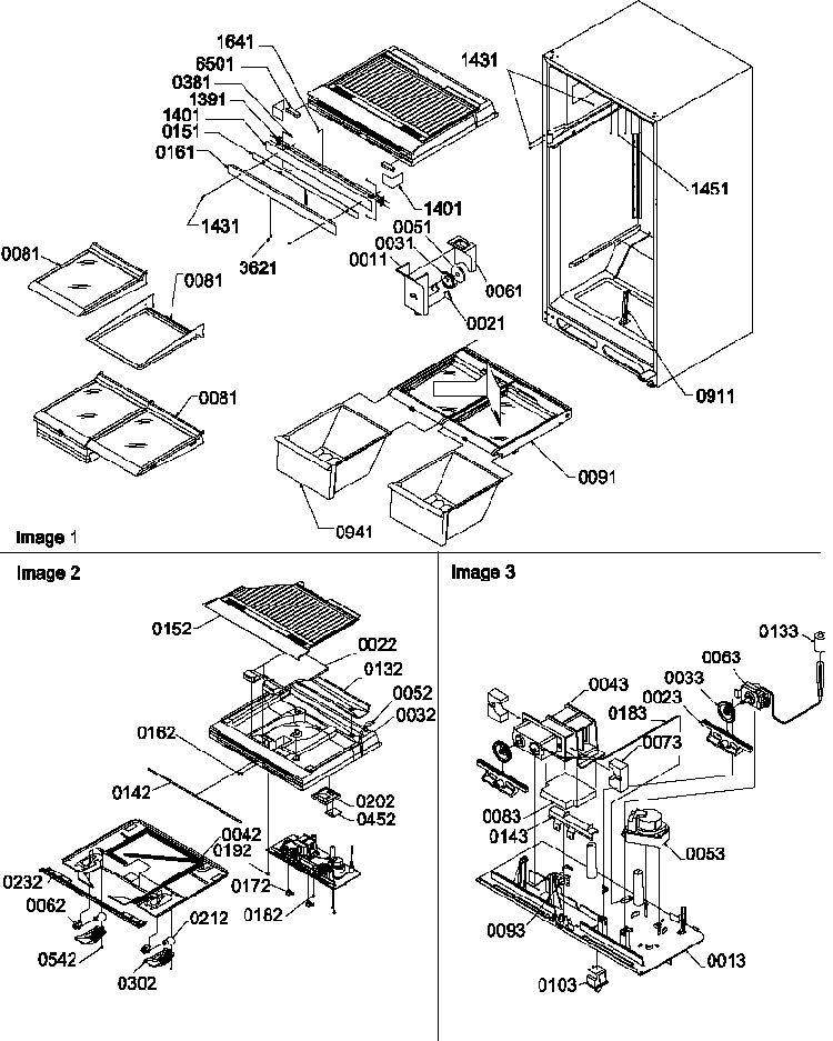 Interior Cabinet/drain Block And Control Assembly Diagram and Parts List for TX19V2E-P1315801WE  Amana Refrigerator