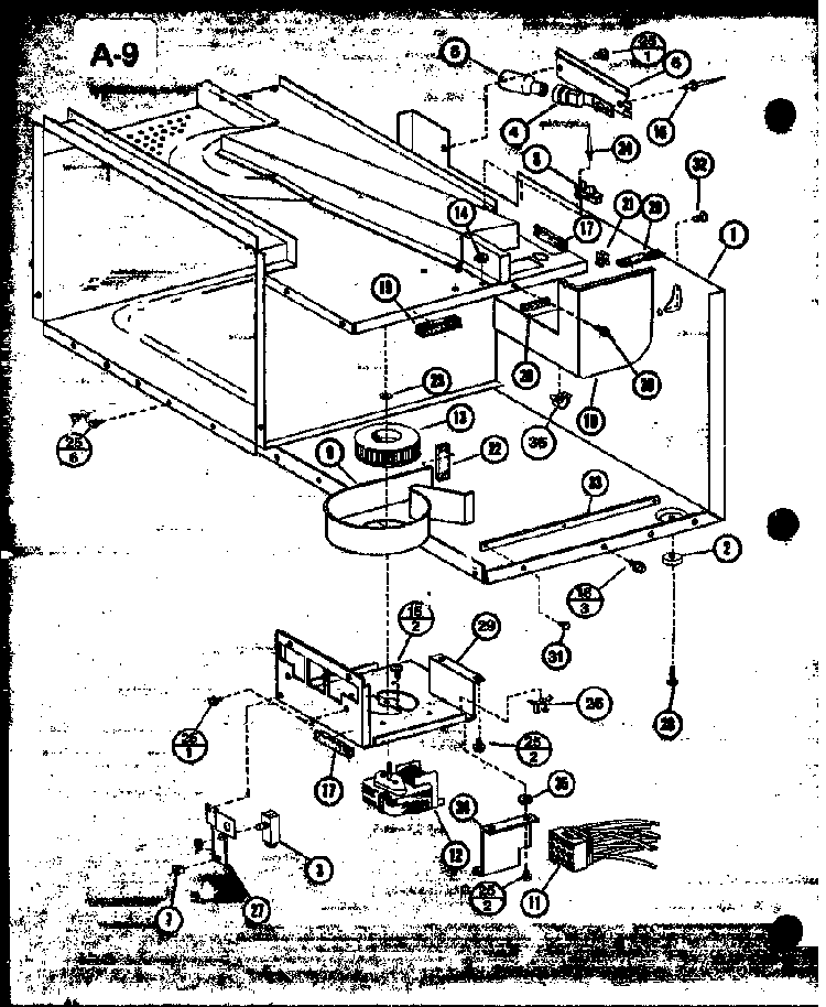 Section 1 Diagram and Parts List for RL6-5 P76250-2M Amana Microwave