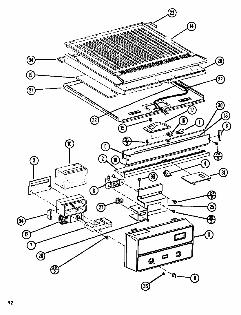 Controls (tl20n/p1106213w) (tl20n/p1106214w) (tli20n/p1106222w) (tli20n/p1106223w) Diagram and Parts List for TL18N-P1106211W  Amana Refrigerator