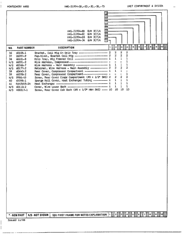 Unit Compartment And System Page 3 Diagram and Parts List for 21954A  Admiral Refrigerator
