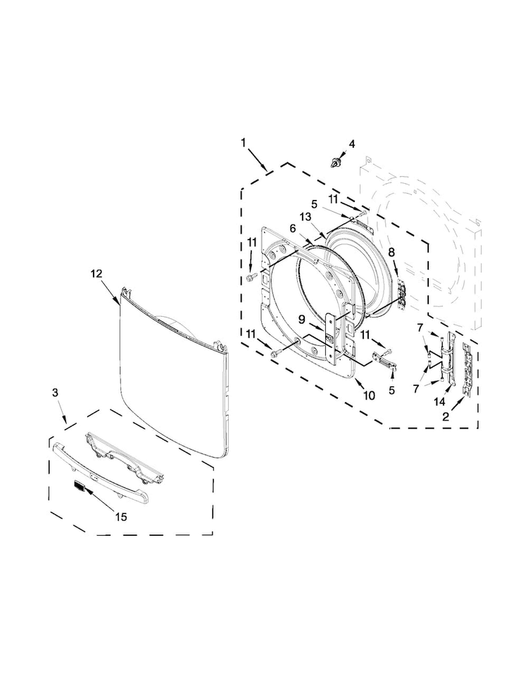 Door Parts Diagram and Parts List for MED4000BW0  Maytag Dryer
