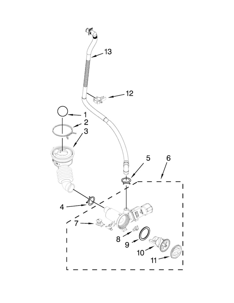 Pump Parts Diagram and Parts List for MHW7000XG1  Maytag Washer
