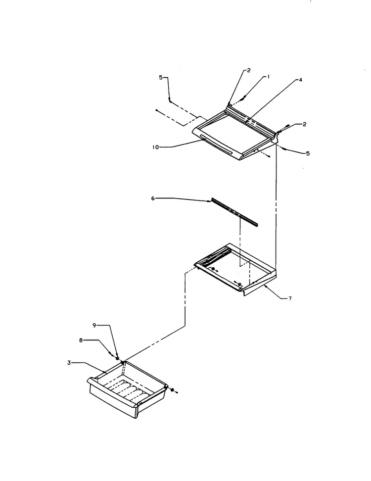 Deli Pan And Insert Diagram and Parts List for SXD22S2L-P1190404WL  Amana Refrigerator