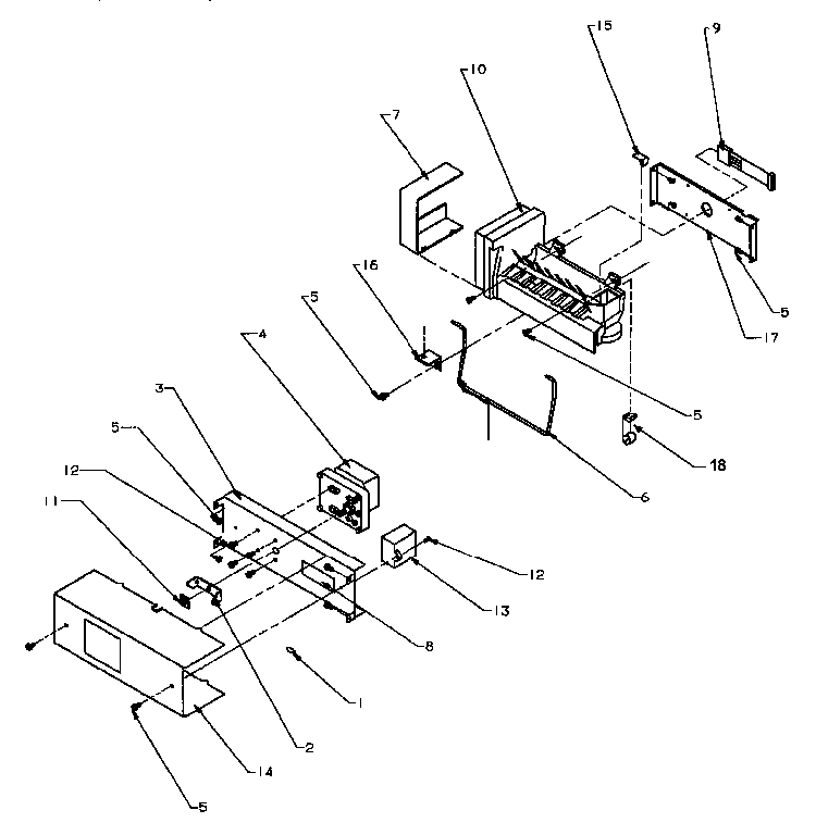 Ice Maker Diagram and Parts List for SSD22NBL-P1162413WL  Amana Refrigerator