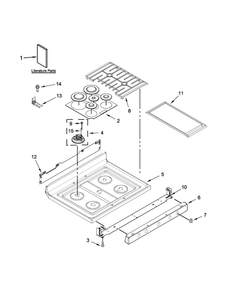 Cooktop Parts Diagram and Parts List for MGR8800DS1  Maytag Range