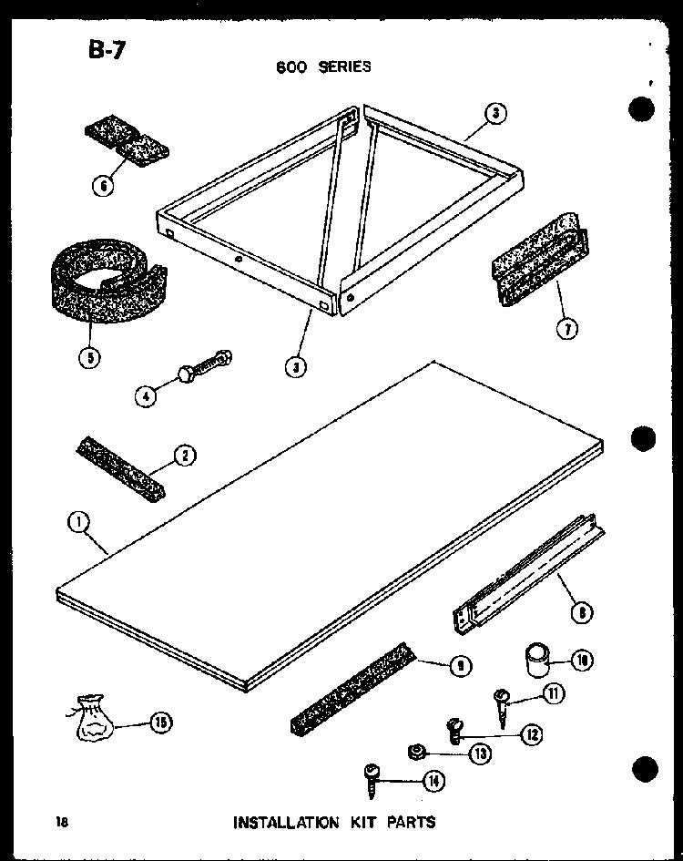 Installation Kit Parts Diagram and Parts List for 624-3HL P67119-27R Amana Air Conditioner