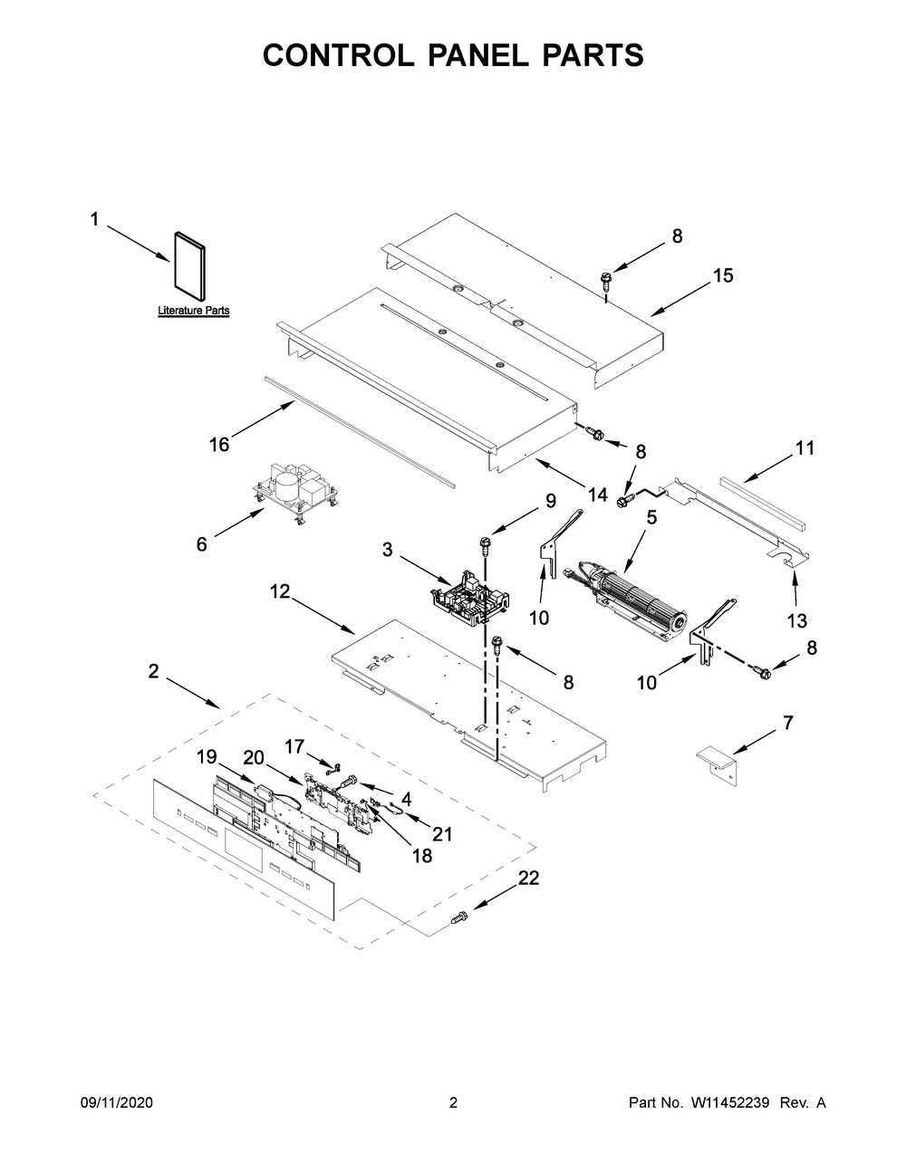Control Panel Parts Diagram and Parts List for JJW3430IM01  Maytag Range