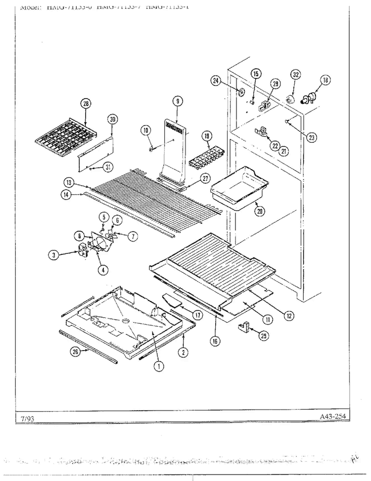 Refrigerator Page 8 Diagram and Parts List for 71153-0A  Admiral Refrigerator