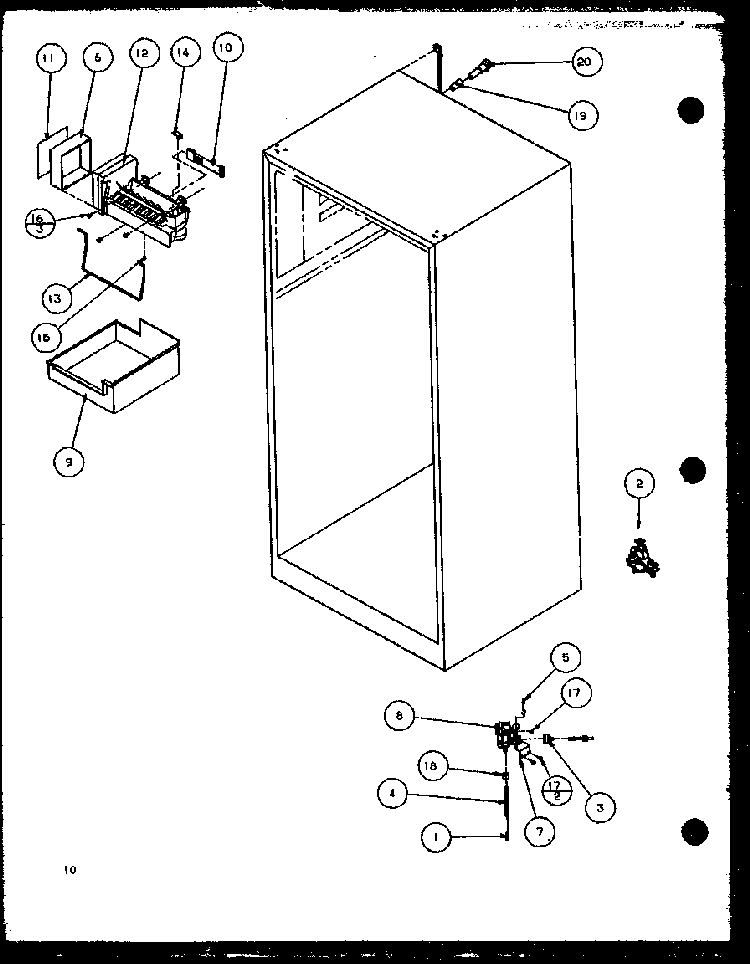 Factory Installed Ice Maker Diagram and Parts List for TZI21Q2E-P1111714WE  Amana Refrigerator