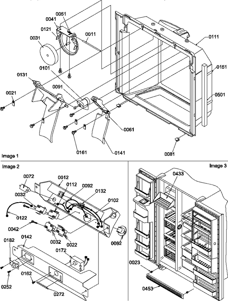 Ice & Water Cav, Elect Brack Assy, & Toe Grille Diagram and Parts List for SBDE20TPE-P1190905WE  Amana Refrigerator