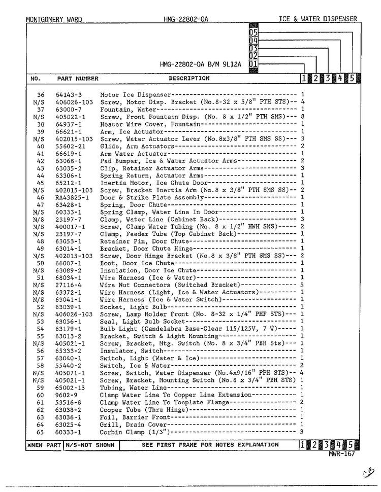Ice And Water Dispenser Page 3 Diagram and Parts List for 22802-A  Admiral Refrigerator