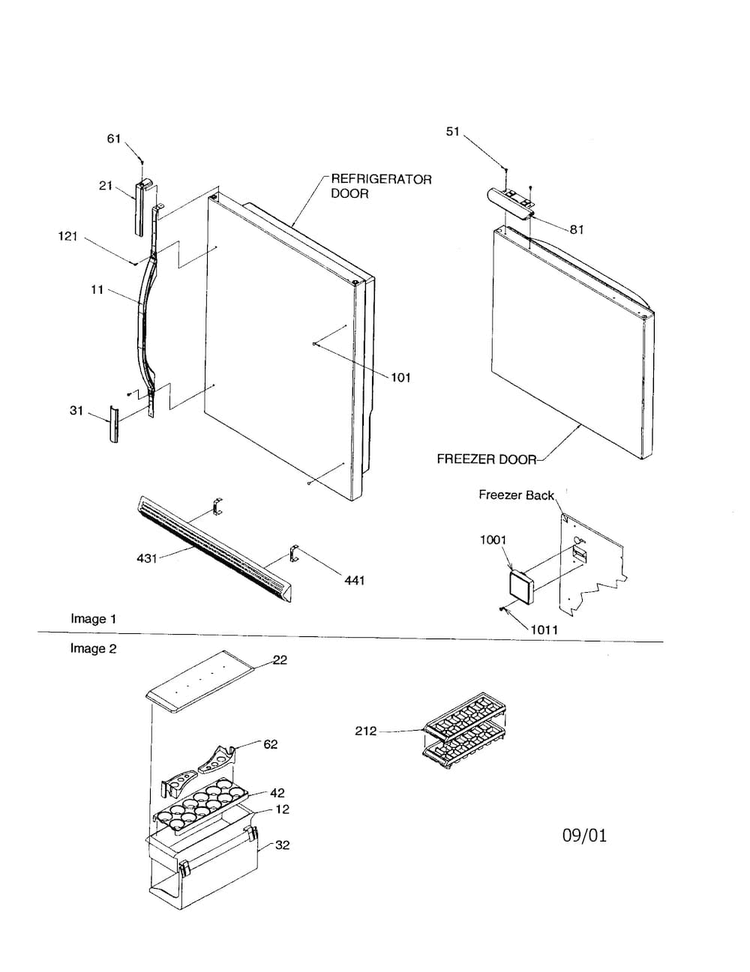 Door Handles/accessories Diagram and Parts List for BR18V2C-P1320708WC  Amana Refrigerator