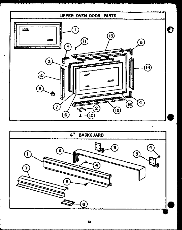 4`` BACKGUARD Diagram and Parts List for EHC394  Caloric Range