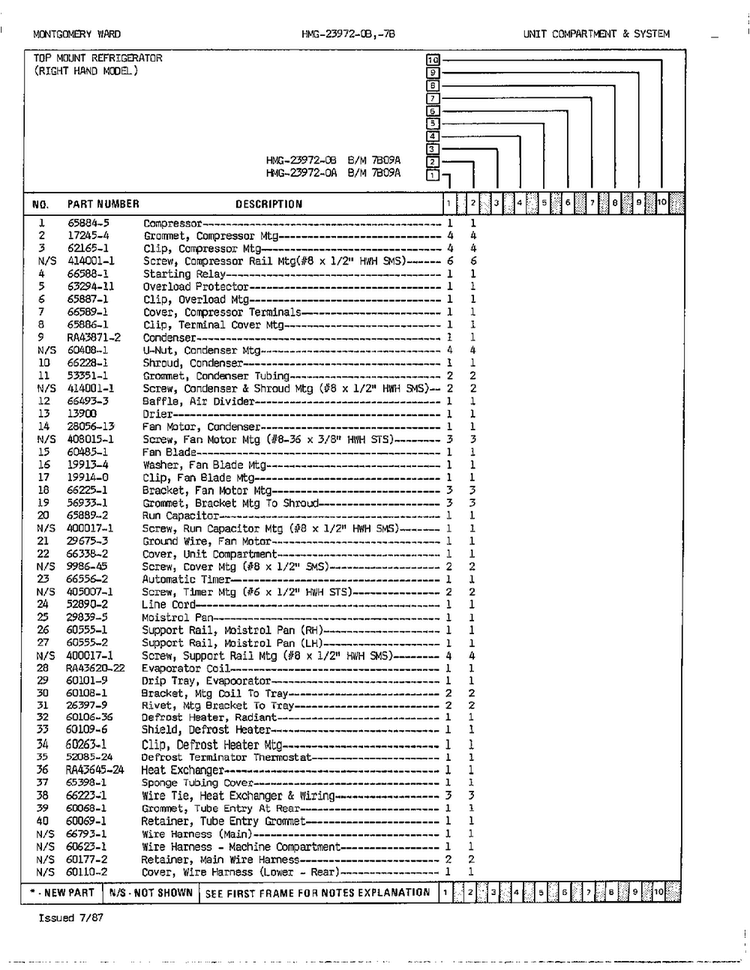 Unit Compartment And System Page 2 Diagram and Parts List for 23972A  Admiral Refrigerator