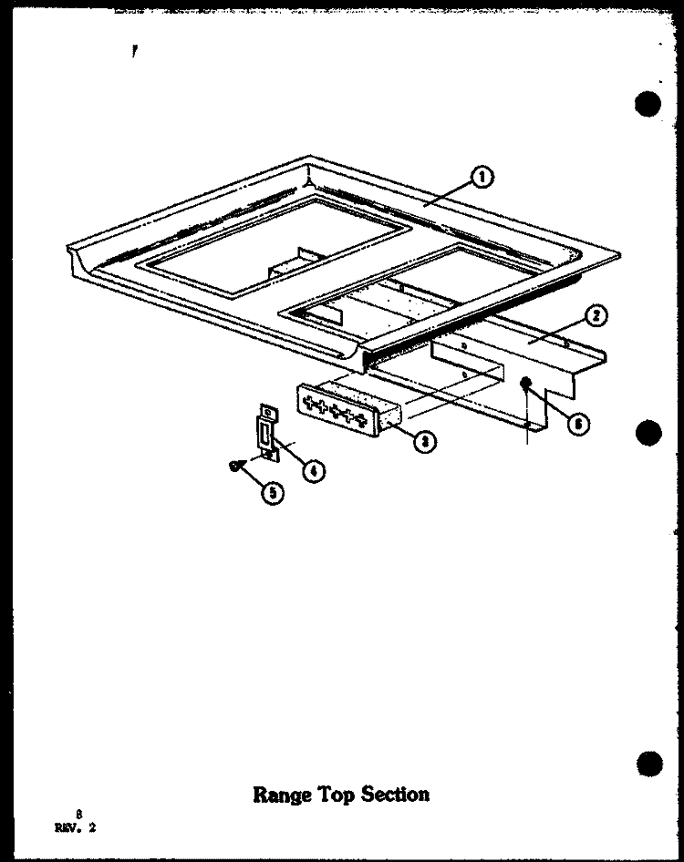 RANGE TOP SECTION Diagram and Parts List for ADM1B P8554804S Amana Range