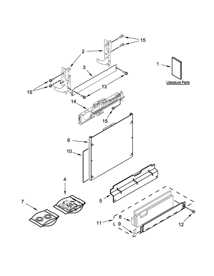 Door And Panel Parts Diagram and Parts List for JDB9800CWX2  Jenn-Air Dishwasher