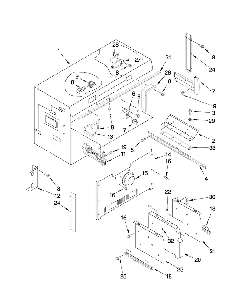 Freezer Liner Parts Diagram and Parts List for JB36NXFXRW01  Jenn-Air Refrigerator