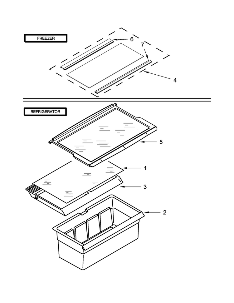 Shelf Parts Diagram and Parts List for ART316TFDW00  Amana Refrigerator