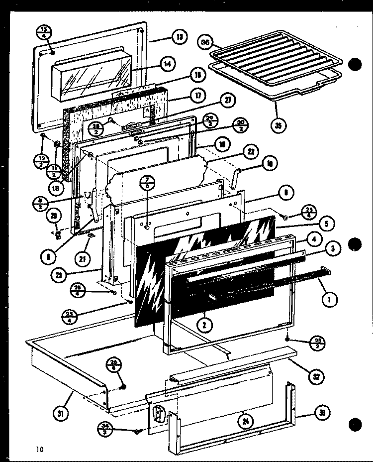 Page 4 Diagram and Parts List for ARR-415 P8577101S Amana Range