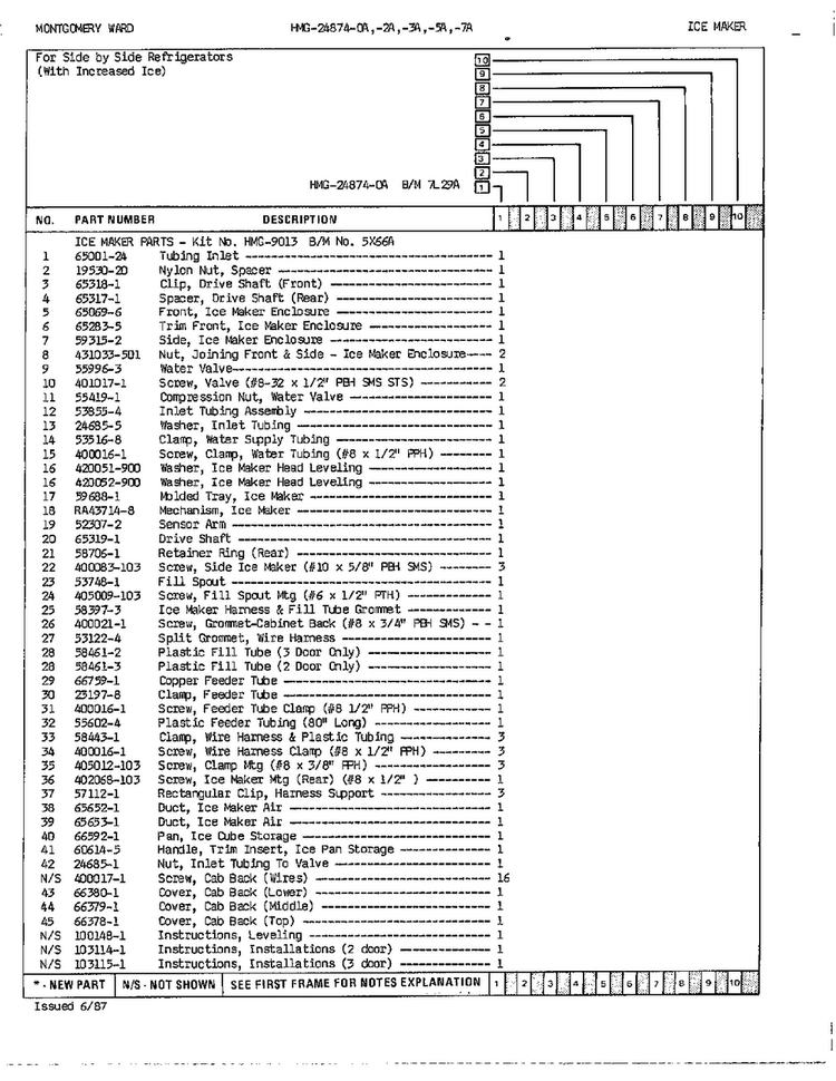 Ice Maker Page 2 Diagram and Parts List for 24874A  Admiral Refrigerator