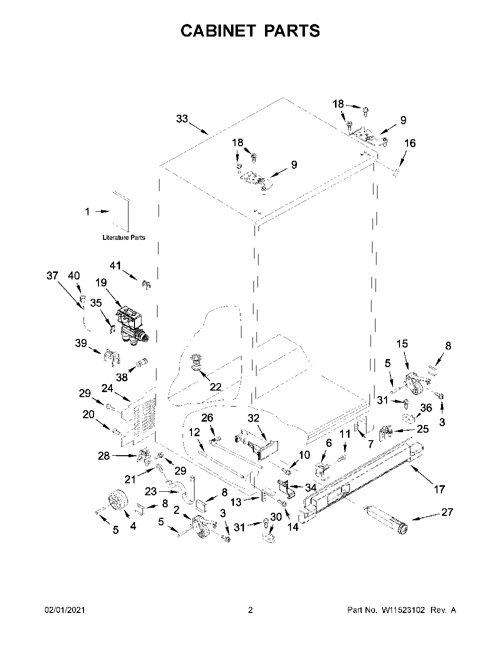 Cabinet Parts Diagram and Parts List for 10651335714  Kenmore Refrigerator