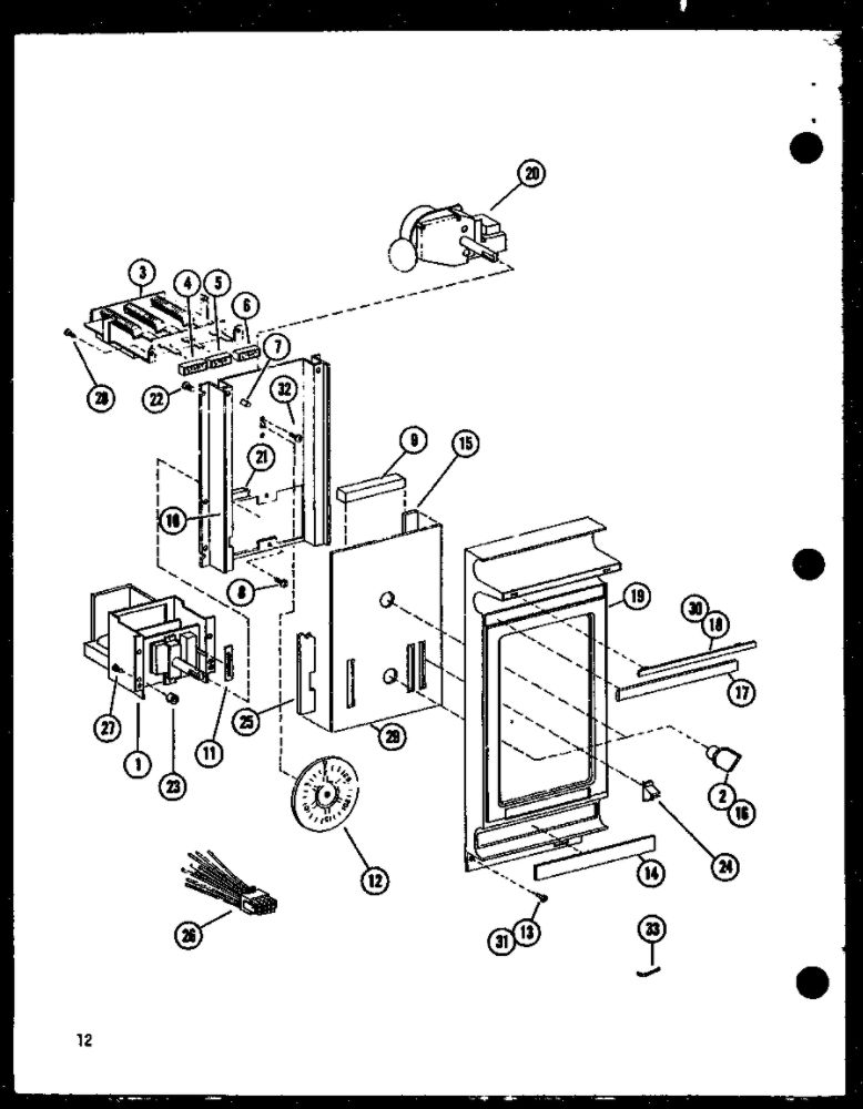 Timer Diagram and Parts List for RR-8 P72910-1M Amana Microwave