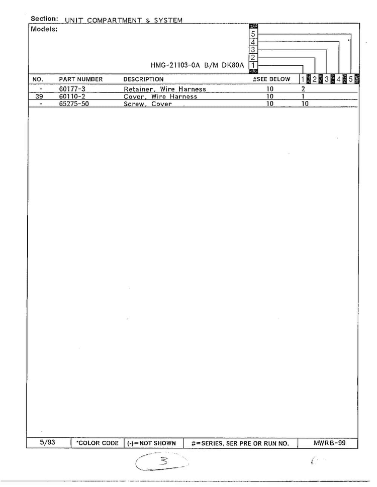 Unit Compartment And System Page 3 Diagram and Parts List for 21103-0A  Admiral Refrigerator