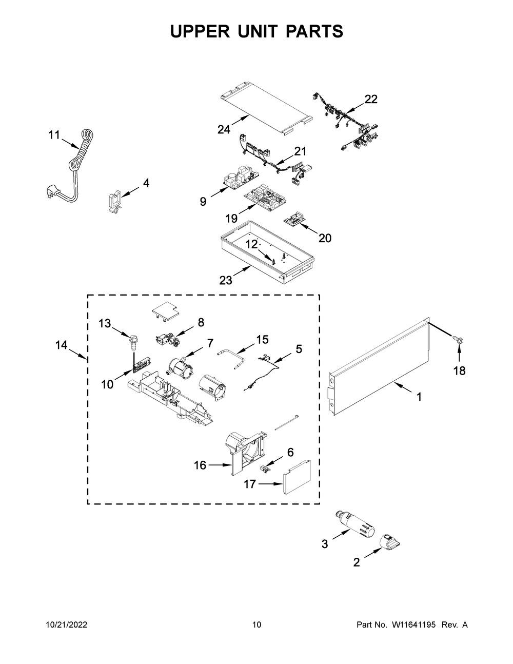 Upper Unit Parts Diagram and Parts List for JBZFL18IGX10  Jenn-Air Freezer