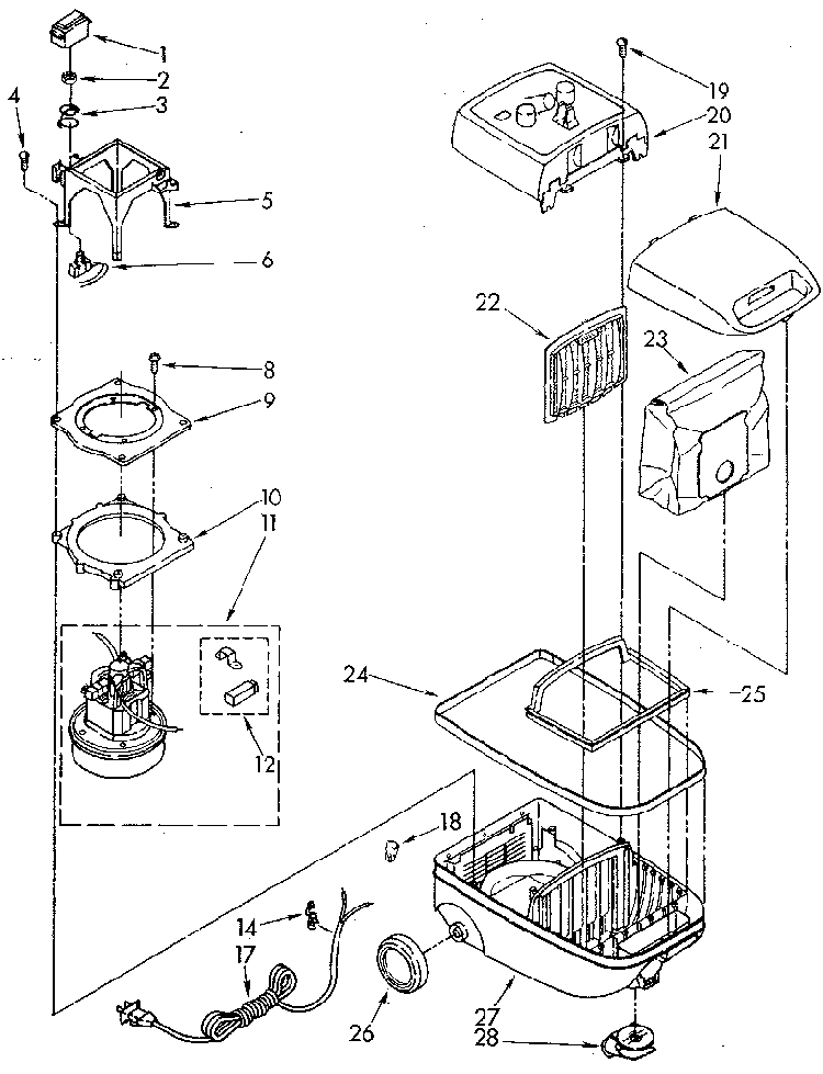 Unit Parts Diagram and Parts List for 1162003580  Kenmore Canister Vacuum