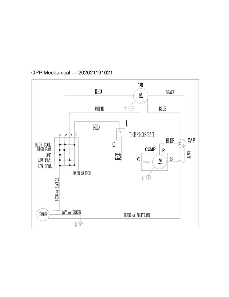 Wiring Diagram Diagram and Parts List for CAE05MCR17  Crosley Air Conditioner