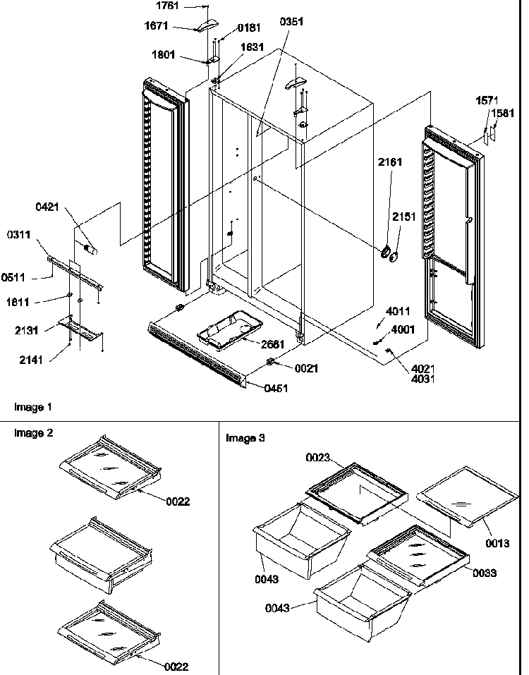 Refrigerator/freezer Lights, Hinges, And Shelving Assy Diagram and Parts List for SX522VW-P1320501WW  Amana Refrigerator