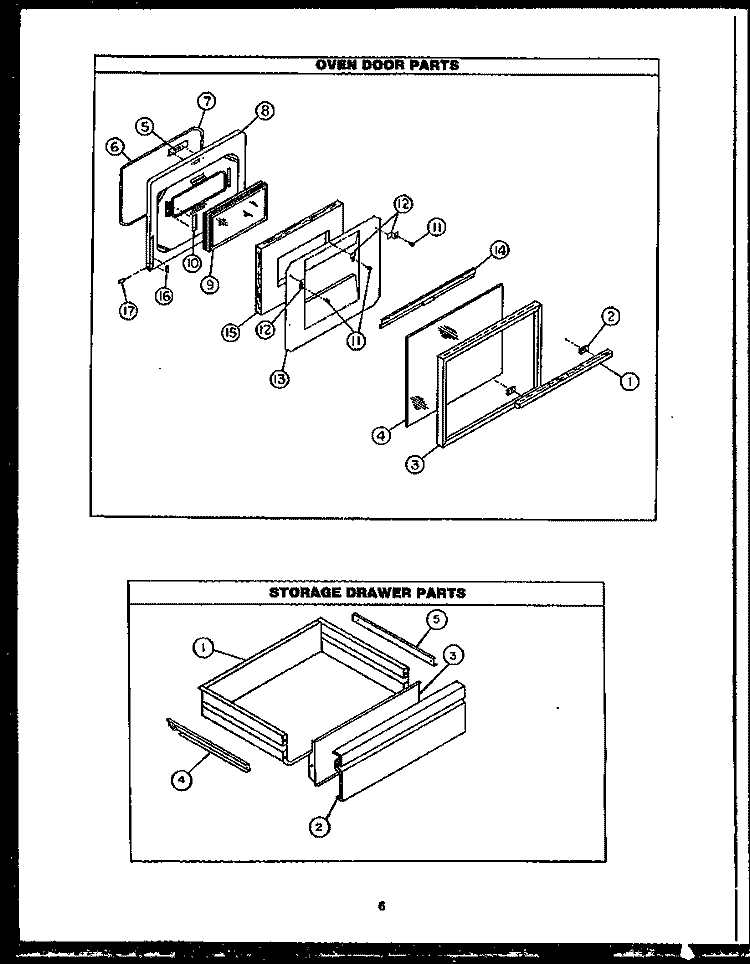 OVEN DOOR PARTS Diagram and Parts List for EKS396  Caloric Microwave Oven Combo