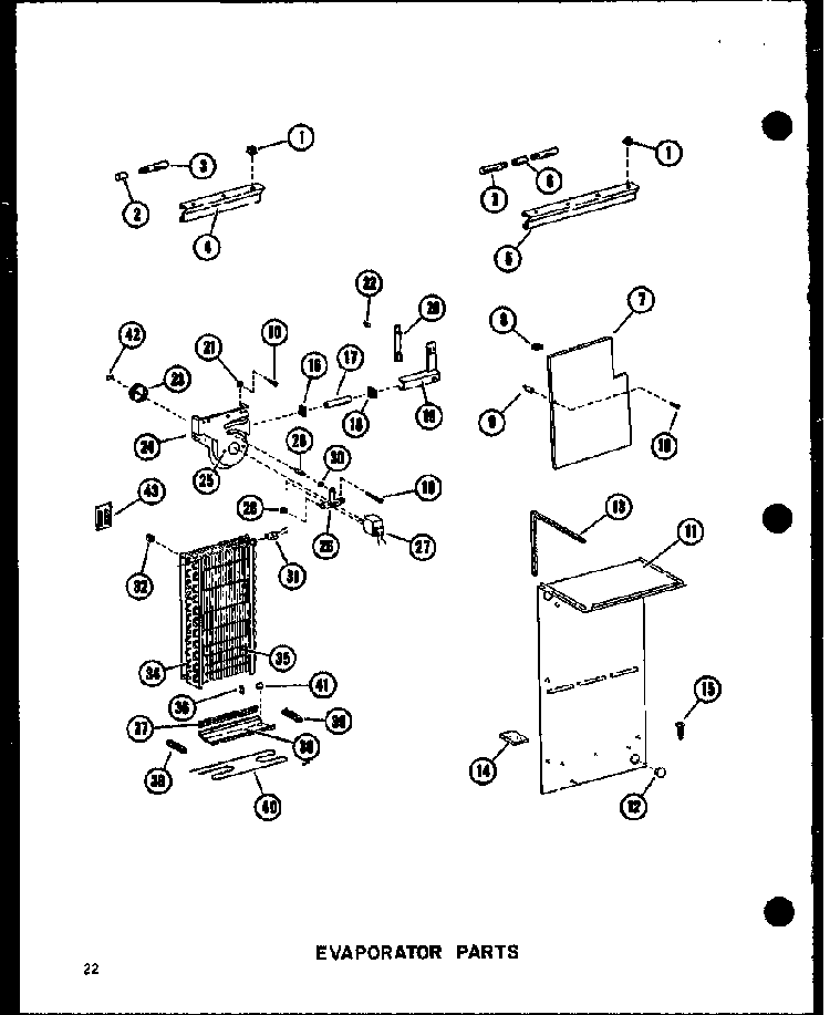 Evaporator Parts Diagram and Parts List for SRI19W-A-P60350-49WA  Amana Refrigerator
