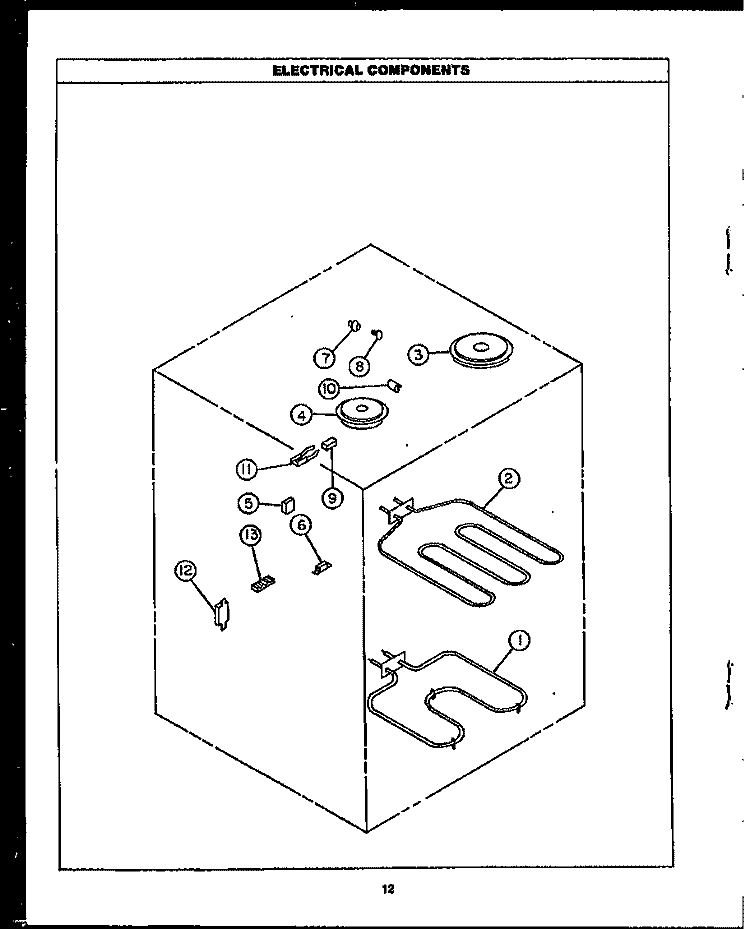 ELECTRICAL COMPONENTS Diagram and Parts List for EKS396  Caloric Microwave Oven Combo