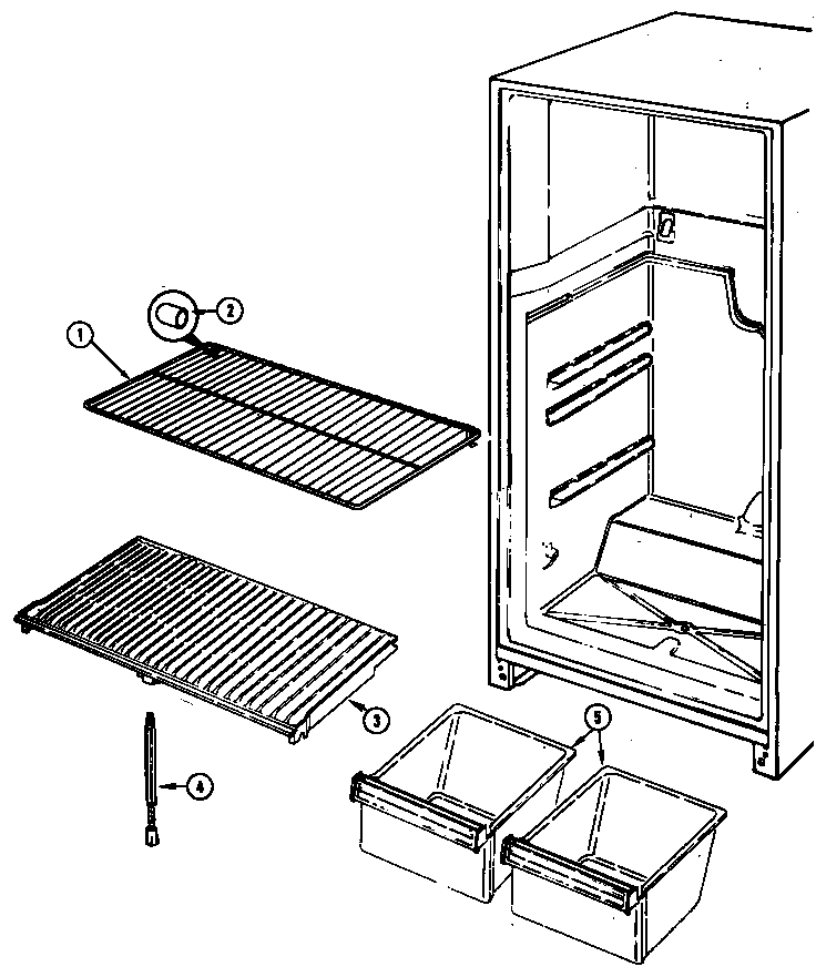 Shelves & Accessories Diagram and Parts List for NT173MW DC24C Norge Refrigerator