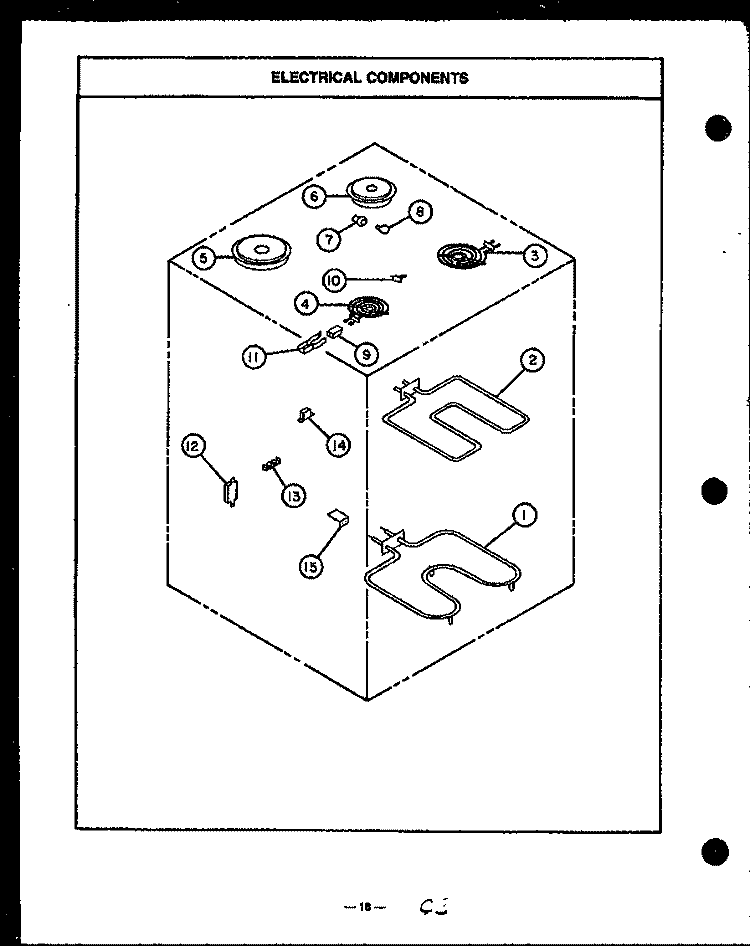 ELECTRICAL COMPONENTS Diagram and Parts List for ESS343  Caloric Range