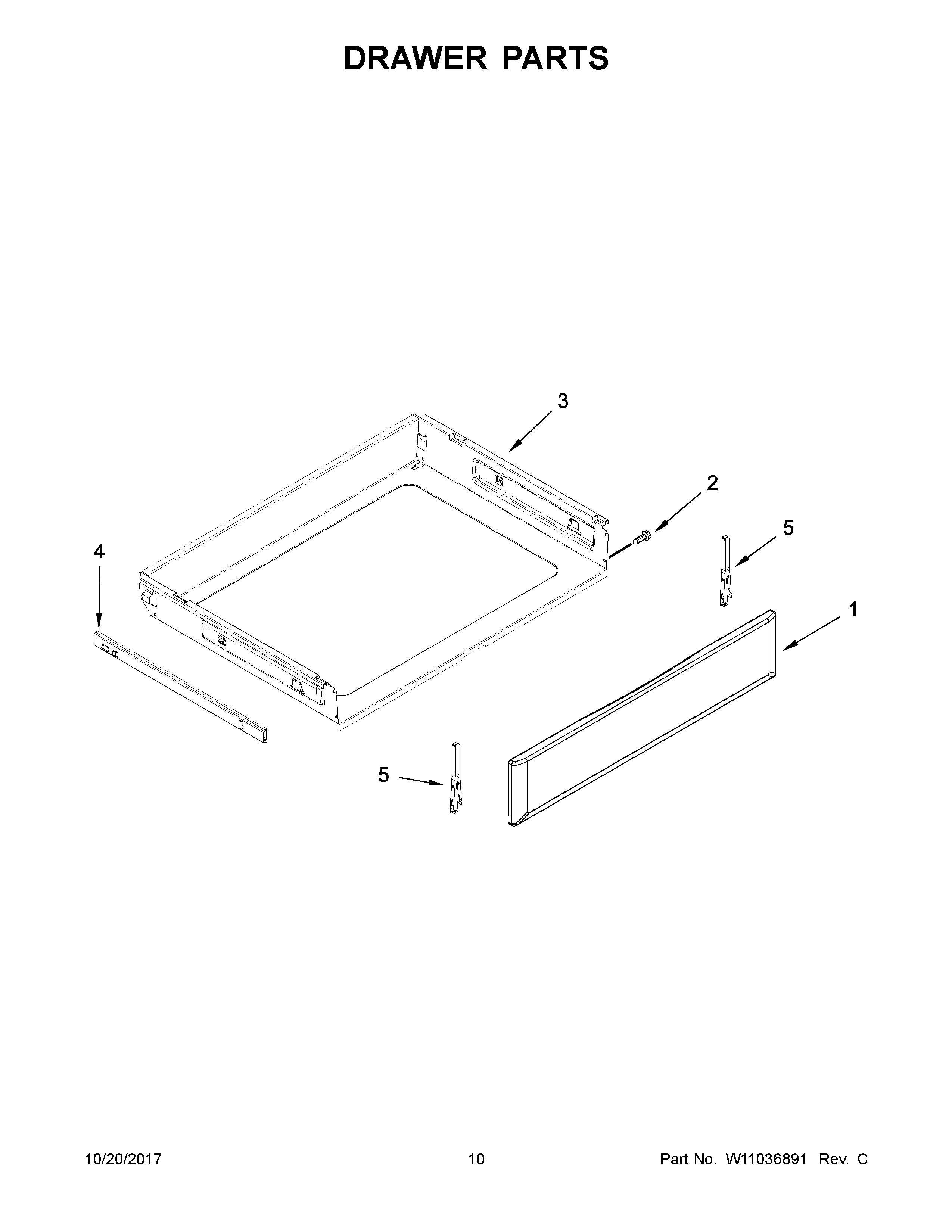 06 - DRAWER PARTS Diagram and Parts List for YMER8800FZ0  Maytag Range