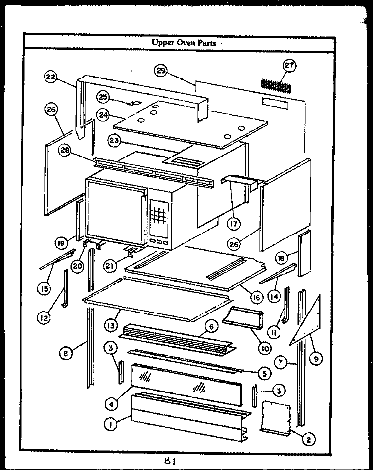 UPPER OVEN PARTS Diagram and Parts List for EKS395  Caloric Microwave Oven Combo
