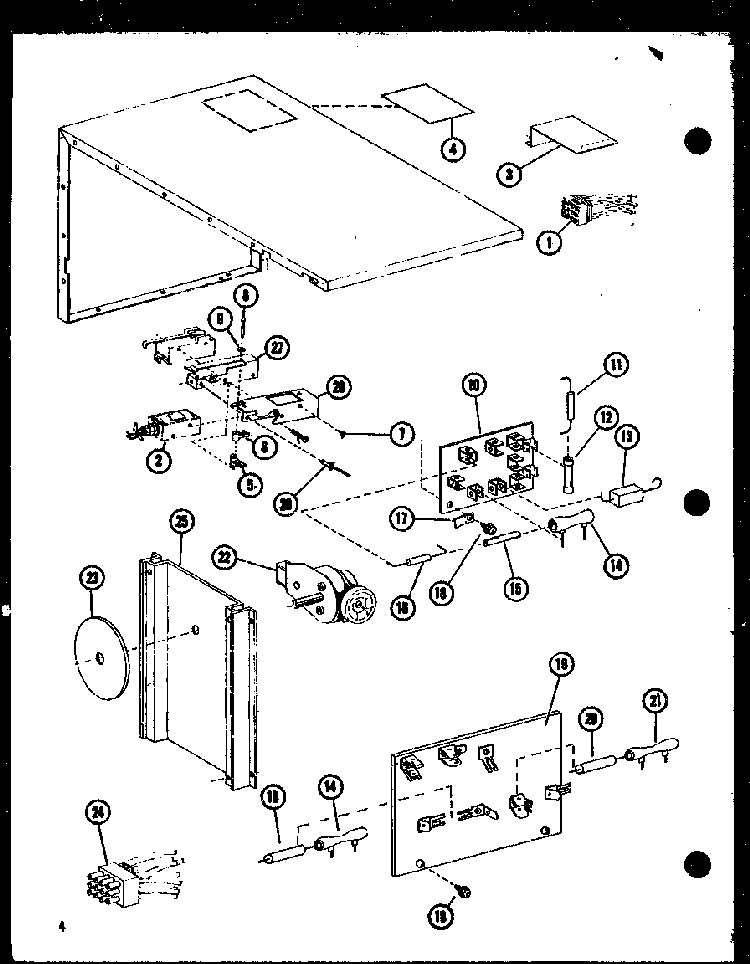 Fuse/resistor/timer Diagram and Parts List for RR-7DA P73556-2M Amana Microwave