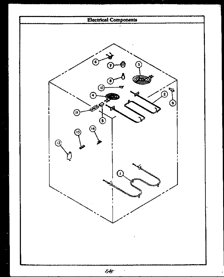 ELECTRICAL COMPONENTS Diagram and Parts List for EKS395  Caloric Microwave Oven Combo