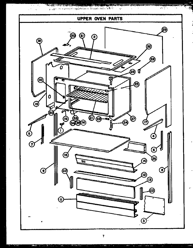 UPPER OVEN PARTS Diagram and Parts List for ESD394  Maytag Range