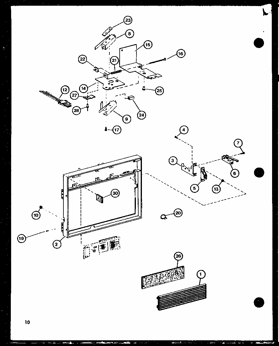 Latch Assembly Diagram and Parts List for RV-8 P75260-4M Amana Microwave